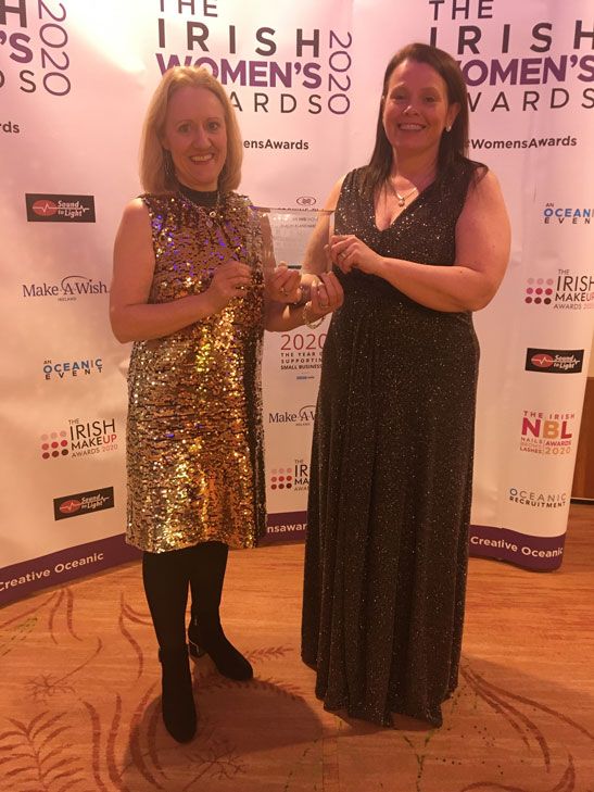 Louella Morton and Sheena Bailey, TestReach Founders, are winners of the Business of the Year for the 2020 Irish Women’s Awards