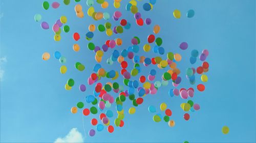 Balloons released in the sky